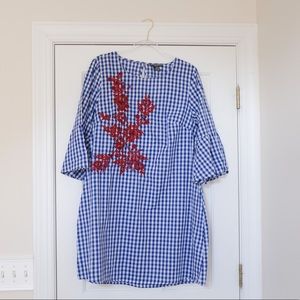 Buffalo Plaid 3/4 Sleeve Dress